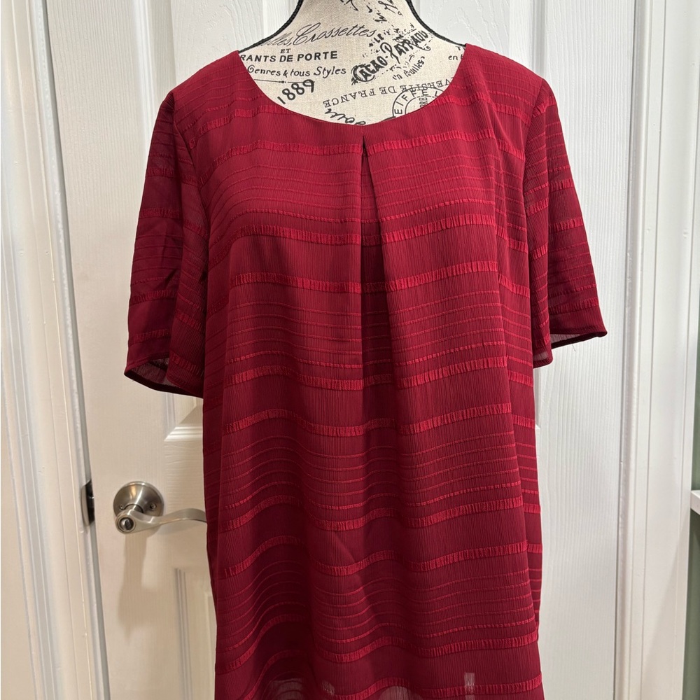 AGB Relaxed Red Short Sleeve Blouse